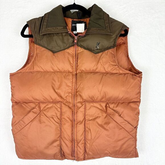 Browning Vintage Down Vest Size Medium Hunting USA Made Outdoors Camping - Picture 1 of 8